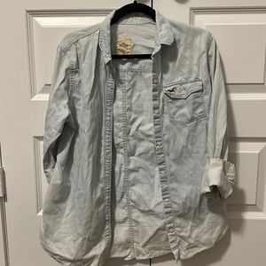Hollister white wash Jean button down